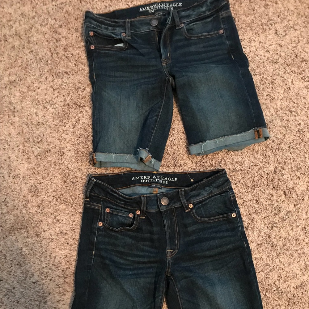 Two pairs of American eagle shorts